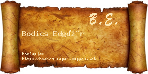 Bodics Edgár névjegykártya
